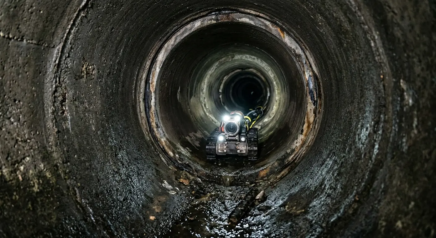 Robotic sewer camera inspecting pipe interior for Sewer Line Repair in St. Anthony